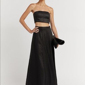 |DISSH| Nadine Black Linen Strapless Crop | US 2 | AU 6 | EU 34 | New w/ tags